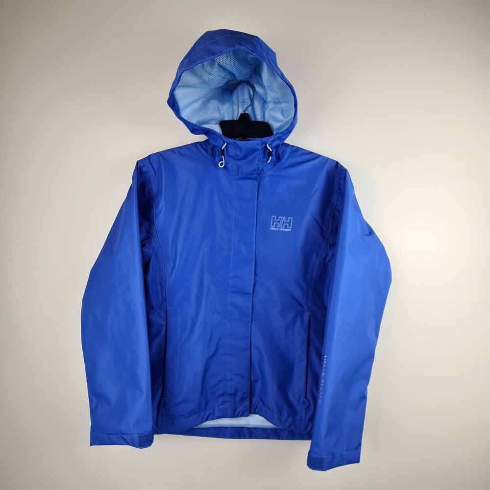 Helly Hansen Seven J Tech Protection Rain Jacket Womens XS Purple Blue Windproof